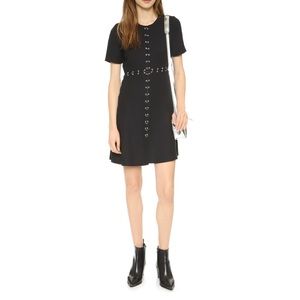 Kooples Crepe Mini Dress with Ring Details